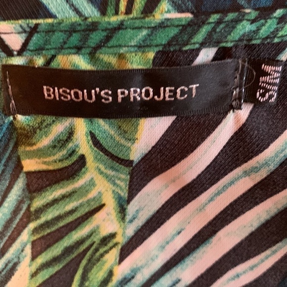 Bisou’s Project Mid-Length Green Kimono With Lace Trim And Palm Tree Print Small - Picture 5 of 8